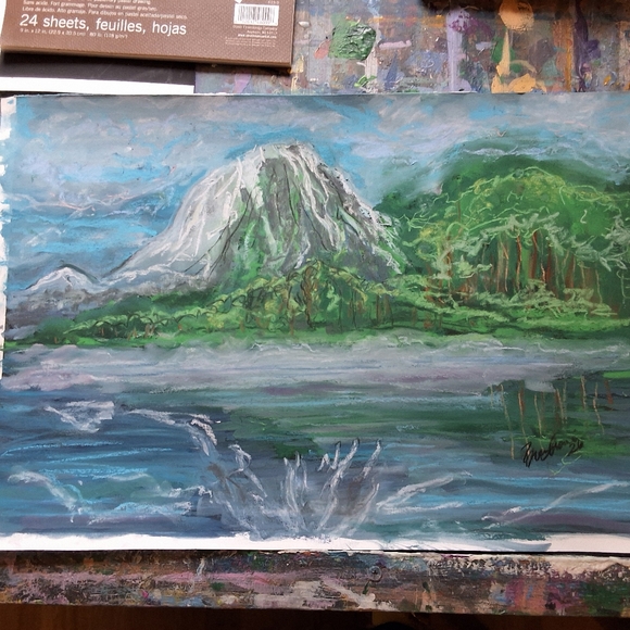 "The Mountains Are Calling" Original ARTWORK CREATED BY ME 14IN X 19IN - Picture 6 of 6